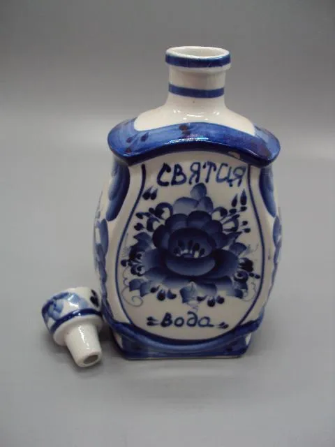 Штоф фарфор Гжель святая вода Куликов А. высота 20,5 см №13698 Характеристики