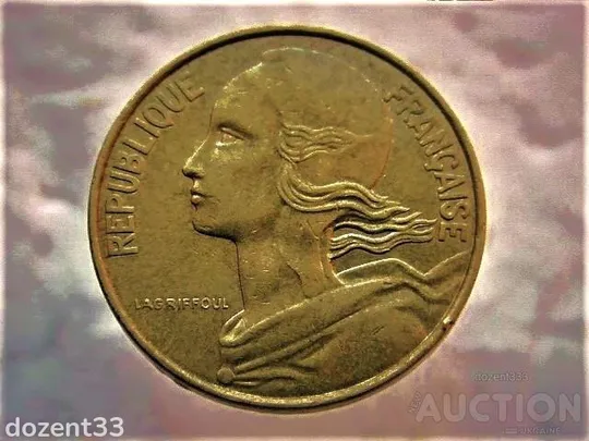 10 сантимів 1987 рік Франція " Пята Республіка (1959 - 2002) " (103) Ціна