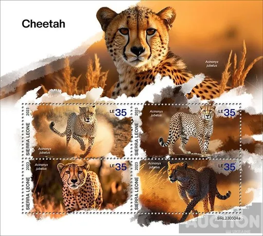 Сьерра Леоне-Гепарды -2023.Чистый полный красивый комплект.MNH. З аукціону