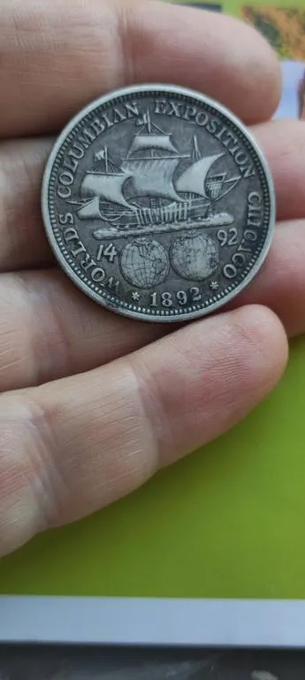 Купити 1892 монета серебро пол доллара США- всемирная выставка 400-летие открытия Америки Колумбом ct536.