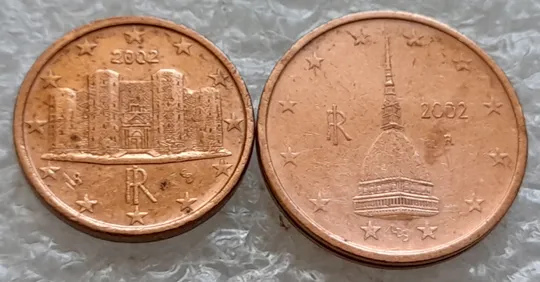 (1757) 1 євроцент 2002 та 2 євроценти 2002 Італія - 2 монети одним лотом (1 евроцент 2002, 2 евроцента 2002 Италия) Ціна