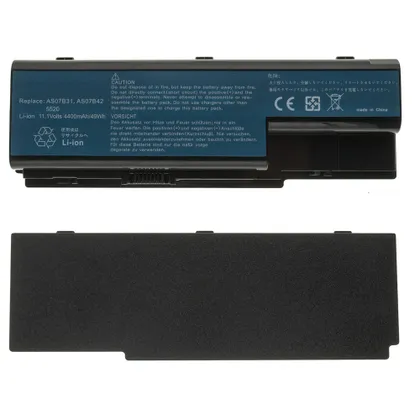 фото, Батарея для ноутбука ACER AS07B31 (Aspire: 5230, 5720, 5920, 7520, TravelMate: 7230, 7530, 7730) 11.1V 4400mAh, Black