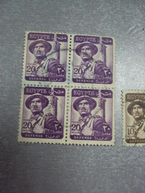 марки сцепки Египет 1953 стандарт солдат армия униформа лот гаш №1860 Продаж