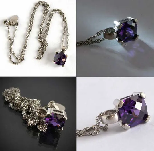 Купити Підвіска кулон аметист ланцюжок срібло 925 проби German