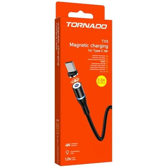 Кабель TORNADO TX5 Магнитный (USB to USB Type-C, 1.2m, 3A) Ціна