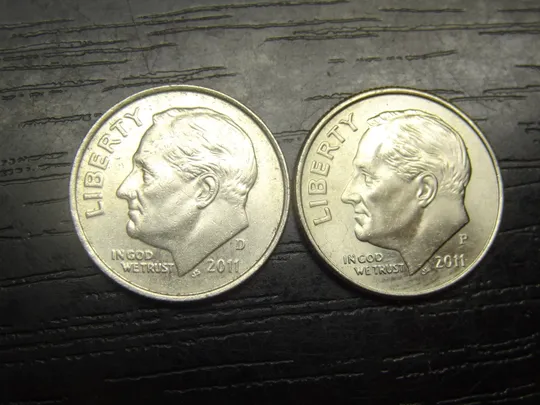 1 дайм 2011 США (два різновиди) Ціна