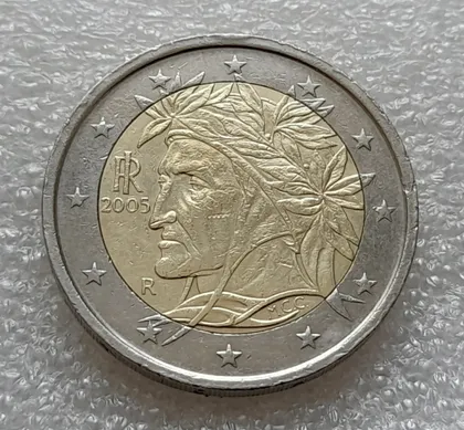 фото, (8066 ря) 2 євро 2005 Італія (2 евро 2005 Италия)