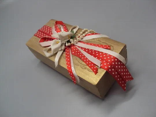 Шкатулка с бантиком дерево цветы каллы размер 5,4 х 15,7 х 7 см №18388 Де купити