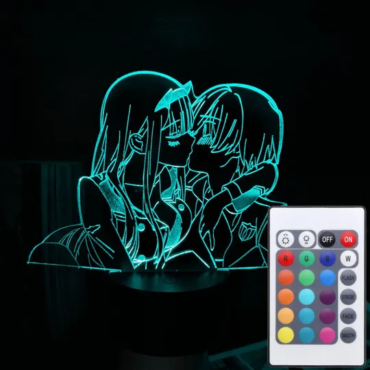 Акриловий світильник-нічник з пультом 16 кольорів Darling in the Franxx tty-n002191 Ціна