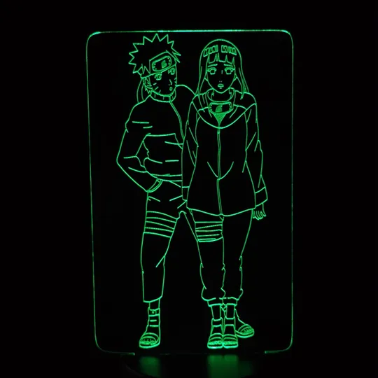 Акриловий світильник-нічник Наруто та Хіната зелений tty-n000231 Ціна