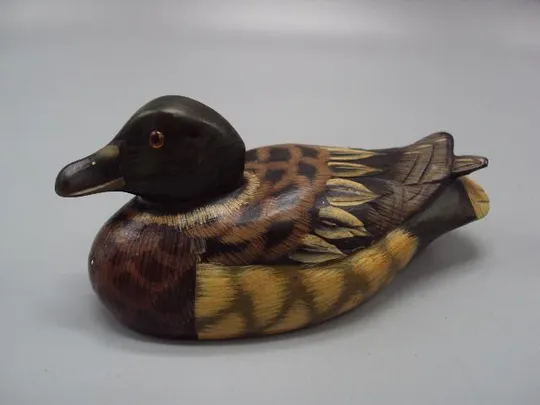 Фигура утка дерево статуэтка уточка селезень высота 5,5 см, длина 13 см №3 Ціна