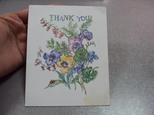 открытка спасибо цветы сша двойная №10999 Продаж