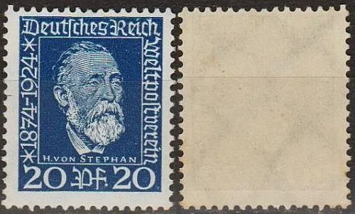 1924 - Німеччина - 50 років ВПС - Г.Стефан 20 Mi.369 _10,0 EUR ** Ціна