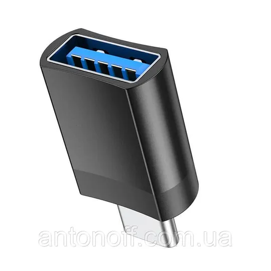 OTG перехідник Hoco UA17 USB3.0 Adapter Type-C (Male) to USB (Female) Чорний Де купити