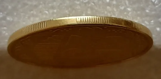 (8173) 25 копійок 2014 викрошка на гурті у сегменті на 8 год. (25 копеек 2014 брак гурта) З аукціону