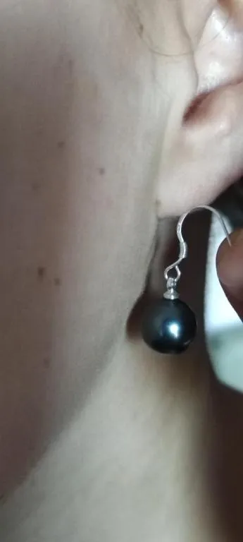 Купити Серьги ЧЕРНЫЙ Жемчуг 10мм из Австралии  pnf338