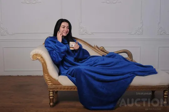 Рукоплед Плед з рукавами і кишенями з мікрофібри 200х150. синій Де купити