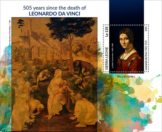 Сьерра Леоне-Леонардо да Винчи-2024. Чистый полный комплект -М/Лист+2 Блока.MNH. Продаж