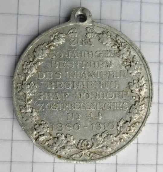 Купити Памятная медаль по случаю 50-и летнего юбилея 44-го пехотного полка графа Dnhoff.