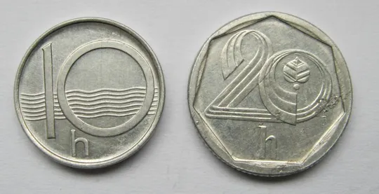 Купити 10 и 20 геллеров = 1996 г. = ЧЕХИЯ  #