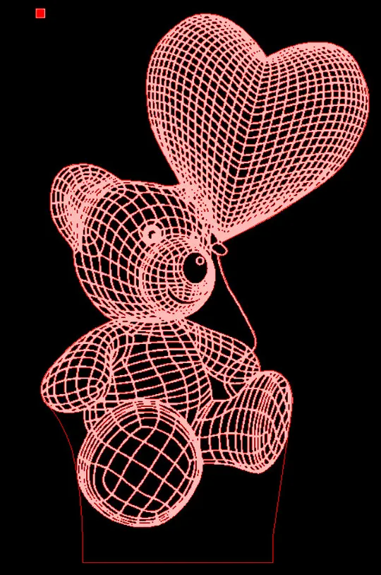 Акриловий світильник-нічник Ведмедик з серцем 3 червоний tty-n000417 Ціна