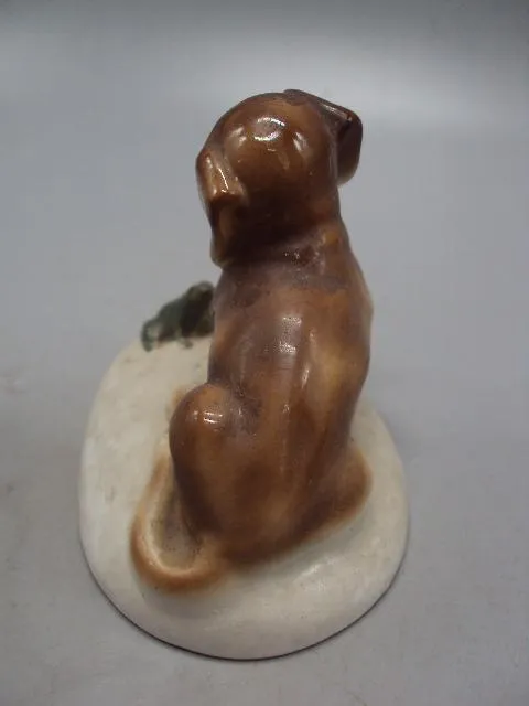 Фигура фарфор Германия щенок с лягушкой собака и лягушка собачка высота 7,5 см №14213 Продаж