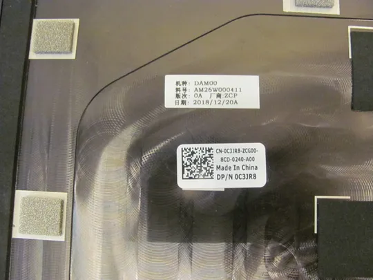 номер0915-18 кришка матриці Кришка дисплея Тильна кришка Корпус матриці Верхня кришка matrix cover Top Case LCD Cover Rear Lid Back Cover Housing Cabinet 0C3JR8 AM26W000411  для DELL XPS 15 9570 Precision 5530   оригінал в Україні