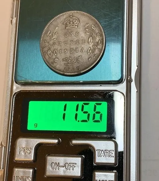 Редкая монета 1 рупия 1905 Британская Индия, серебро XF RPN348 Продаж