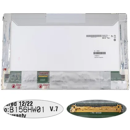 фото, Матриця 15.6 B156HW01 V.7 (1920*1080, 40pin, LED, NORMAL, матова, роз'єм ліворуч знизу) для ноутбука (renew)