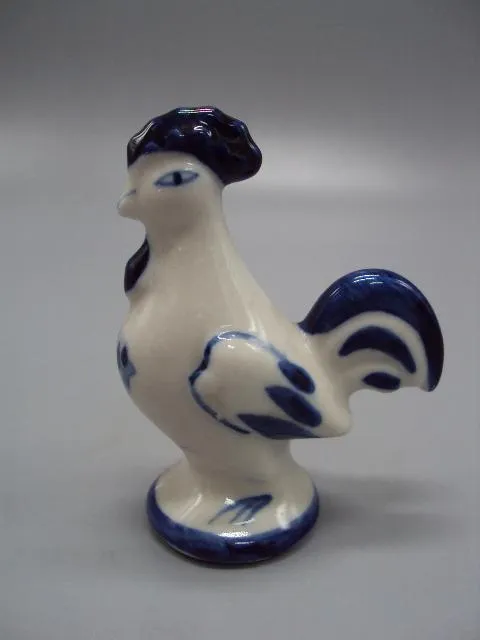 Фигура фарфор статуэтка Гжель петух миниатюра петушок высота 7,7 см №14056 Ціна