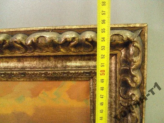 картина Морской пейзаж закат Севец, холст масло С рамой 96,2 х 55,7 см, без рамы 82 х 41 см №190 Де купити