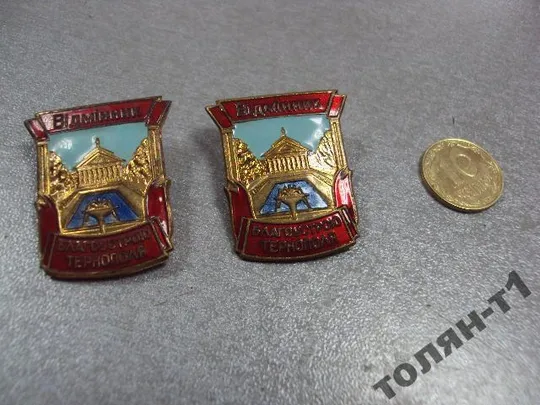 знак отличник благоустройства тернополя лот 2 шт №10169 Ціна