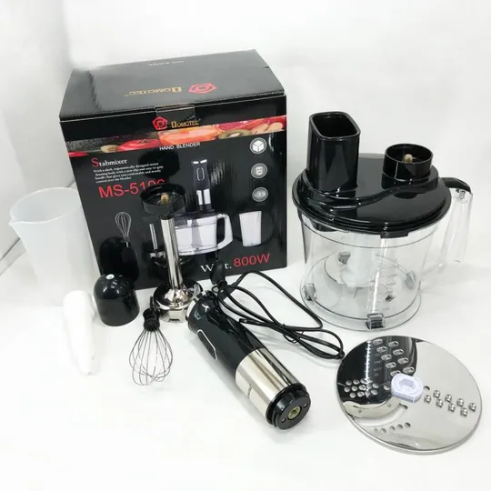 Купити Блендер погружной многофункциональный 5-в-1 Domotec MS-5106 800 W, Портативный блендер измельчитель