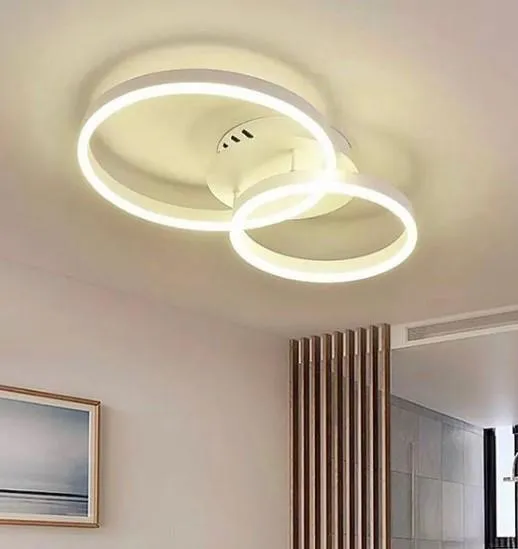 Люстра потолочная LED с пультом A8008/2-wh-k Белый 10х40х62 см. Ціна