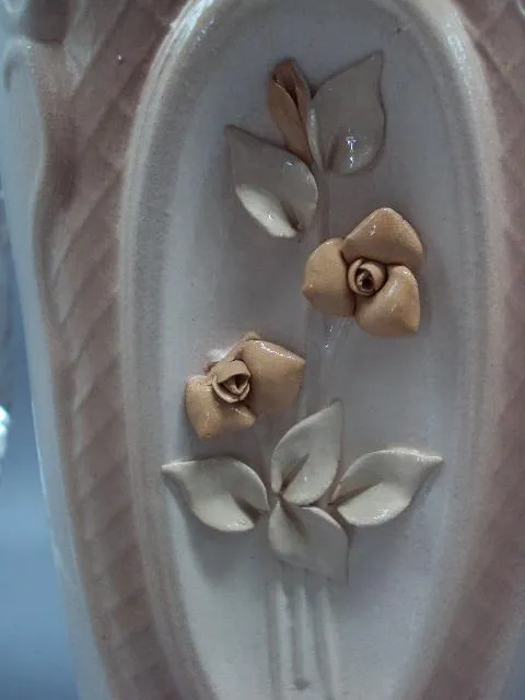 Купити Ваза фаянс узор цветы розы вазы лот 2 шт высота 37,5 см, диаметр 11,5 см (сколы) №13707