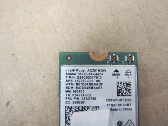 номер0654-40 WI-FI модуль AX201NGW 01AX789 01AX798 для HP Elitebook 830 G7 оригінал Продаж