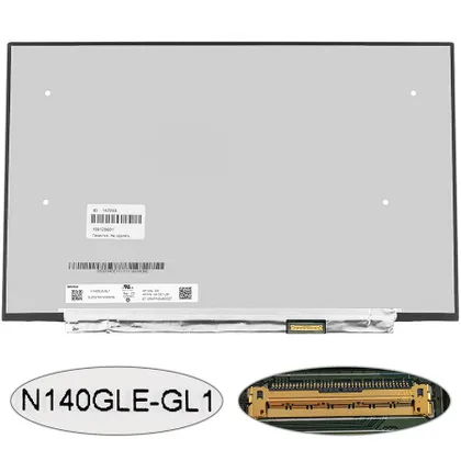фото, Матриця 14.0" N140GLE-GL1 (2560*1600, 40pin(eDP, 120Hz, IPS), LED, SLIM (без планок та вушок), матові, роз'єм праворуч внизу) для