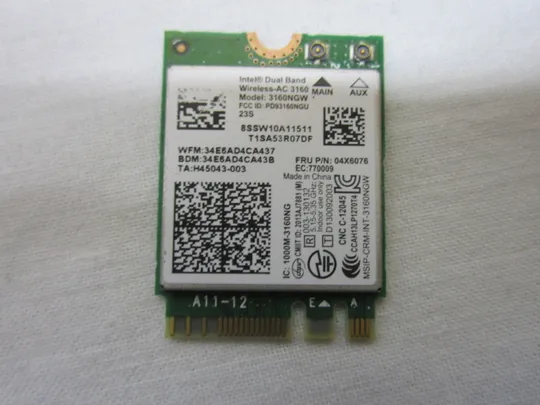 Wi-Fi+BT модуль адаптер Intel Dual Band 3160NGW Ціна