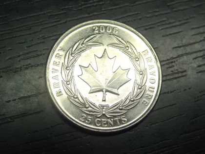фото, 25 центів Канада 2006 Медаль за хоробрість
