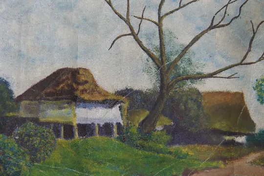 Картина сельский пейзаж. Масло, холст 92 х 51 см №254 З аукціону