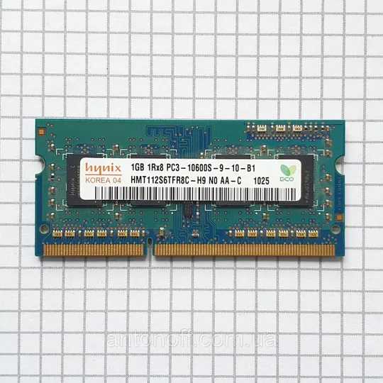 Модуль пам&#039;яті Hynix 1Gb PC3-10600S (DDR3) HMT112S6TFR8C-H9 для ноутбука оригінал Ціна