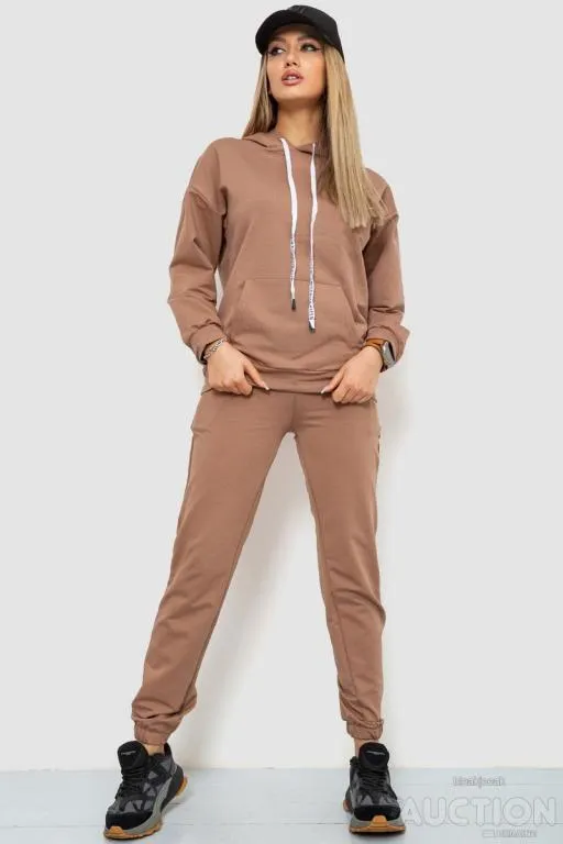 Спорт костюм женский с капюшоном, цвет мокко, 226R1284 Ціна