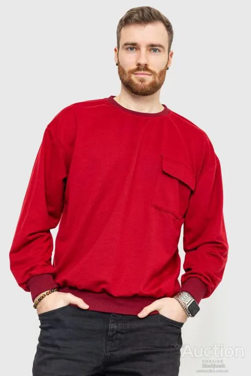 Свитшот мужской, цвет бордовый, 208R0235 Ціна