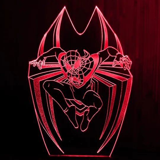 Акриловий світильник-нічник Людина-Павук 2 (Spider-Man) червоний tty-n001068 Ціна