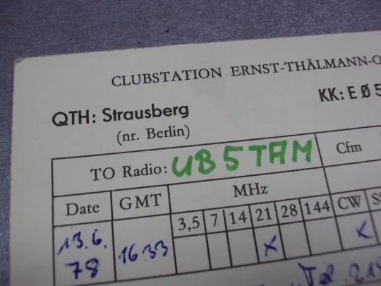 карточка радиообмена QSL германия герб штраусберг 1978 №2377 Інтернет-аукціон
