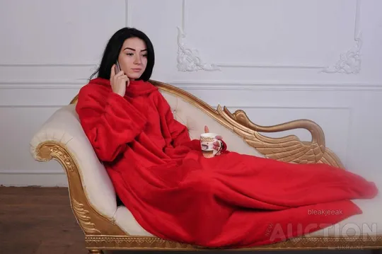 Купити Рукоплед Плед з рукавами і кишенями з мікрофібри 200х150. червоний