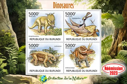 фото, Бурунди-Динозавры-2023.. Чистый полный красивый комплект.MNH.