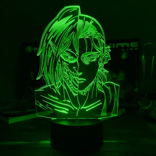 Акриловий світильник-нічник Ерен Єгер зелений tty-n001732 Ціна