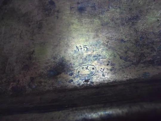 Поднос замочная скважина для самовара латунь клеймо Т.К. длина 42,5 см №11488 Продаж