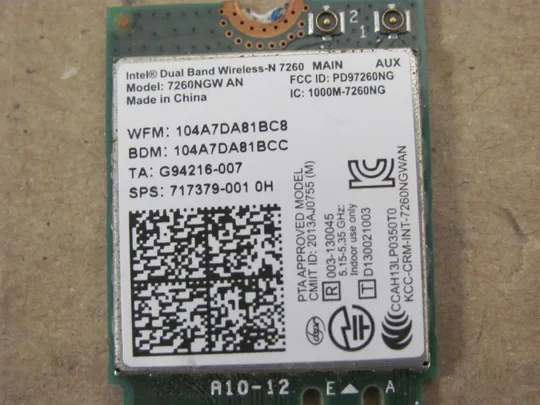 номер0294-15 Wi-Fi модуль двухдиапазонный Intel Dual Band Wireless-N 7260NGW AN 717379-001 7J1570 для HP Zbook 15 G1 G2 17 G1 G2 оригінал З аукціону